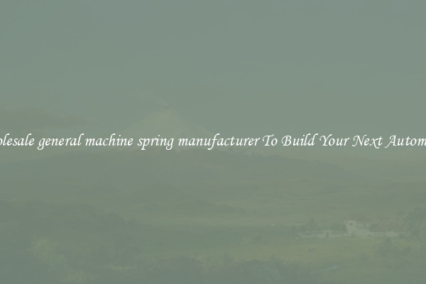 Wholesale general machine spring manufacturer To Build Your Next Automaton