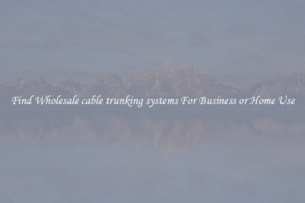 Find Wholesale cable trunking systems For Business or Home Use