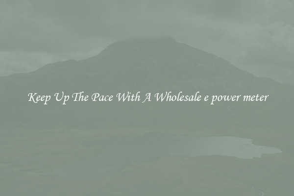 Keep Up The Pace With A Wholesale e power meter