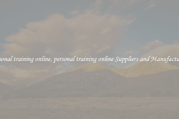 personal training online, personal training online Suppliers and Manufacturers