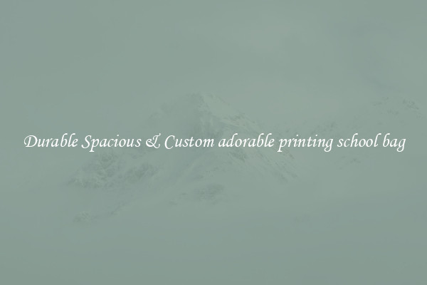 Durable Spacious & Custom adorable printing school bag