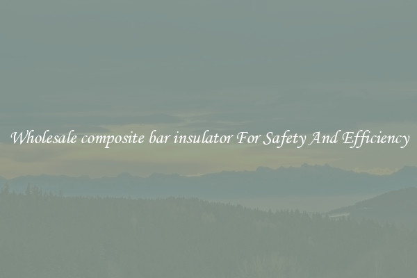 Wholesale composite bar insulator For Safety And Efficiency