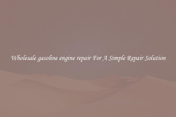 Wholesale gasoline engine repair For A Simple Repair Solution