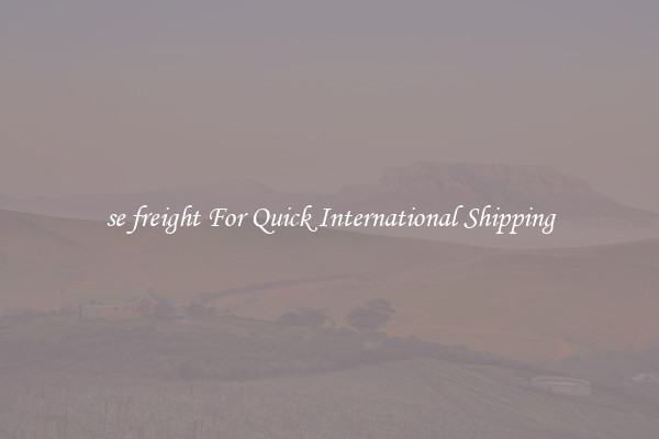 se freight For Quick International Shipping