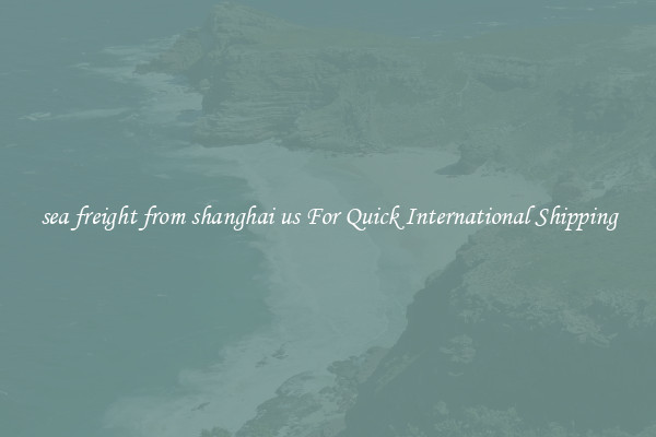 sea freight from shanghai us For Quick International Shipping